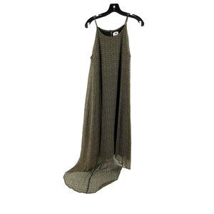 Old Navy Women's Sleeveless Olive Green Geometric Print Hi Low Maxi Dress Size M